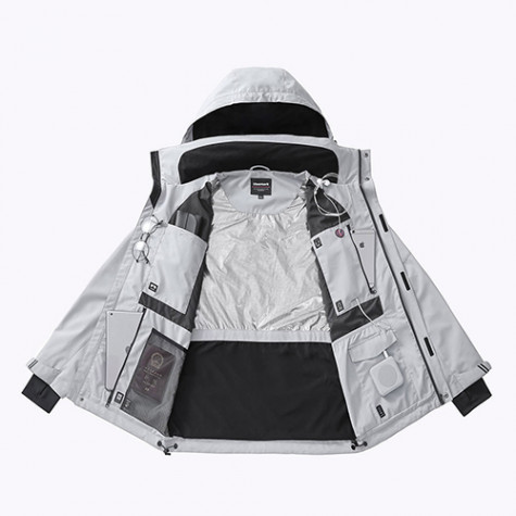 ULEEMARK men's multifunctional super storage travel jacket Gray